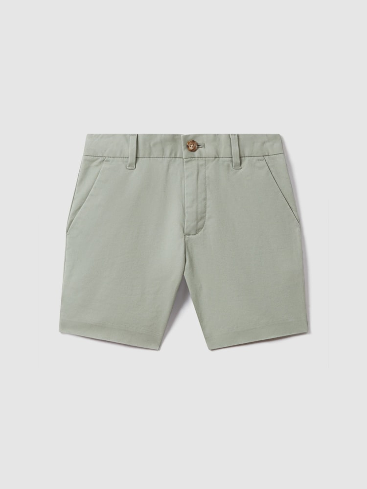 Pistacho - Pantalones cortos chinos con elástico Wicket de Reiss - Imagen 2 de 5