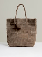 Reiss Taupe Nancy Woven Neoprene Tote Bag - Image 1 of 4