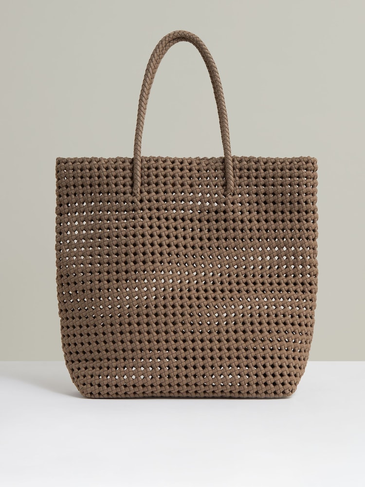 Reiss Taupe Nancy Woven Neoprene Tote Bag - Image 1 of 4