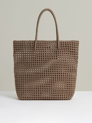 Reiss Taupe Nancy Woven Neoprene Tote Bag - Image 3 of 4