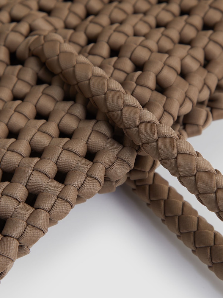 Reiss Taupe Nancy Woven Neoprene Tote Bag - Image 4 of 4