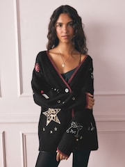 Rockett St George Embroidered Motif Christmas Cardigan - Imagem 1 de 11