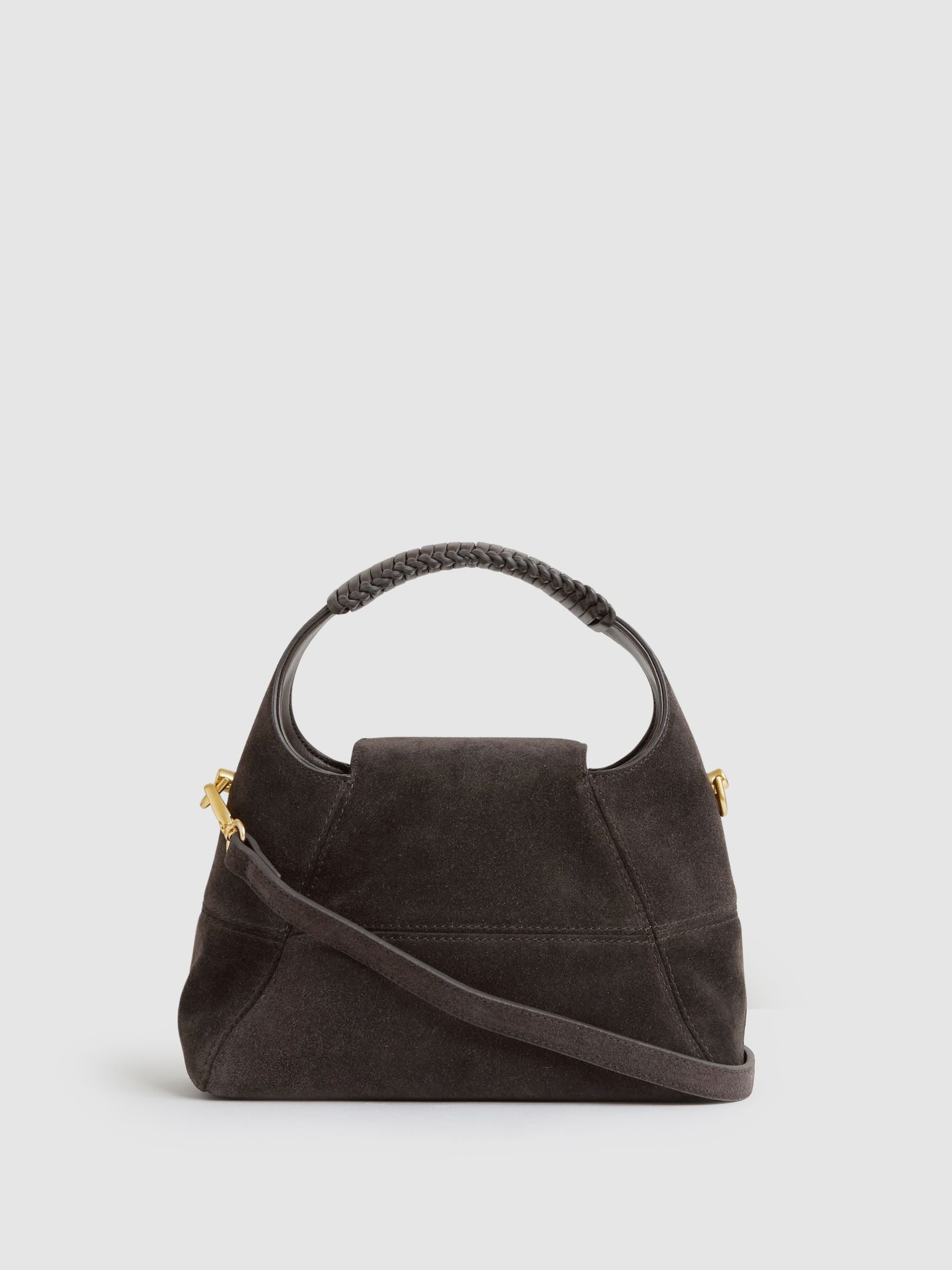 Buy Reiss Chocolate Octavia Suede Crossbody Bag from Next USA