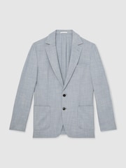 Reiss Soft Blue Aphrodite Slim Fit Single Breasted Blazer with Cotton - Image 2 of 7
