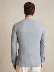 Reiss Soft Blue Aphrodite Slim Fit Single Breasted Blazer with Cotton - Image 5 of 7