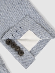Reiss Soft Blue Aphrodite Slim Fit Single Breasted Blazer with Cotton - Image 7 of 7