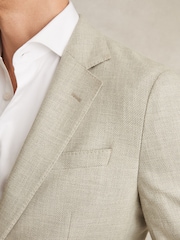 Reiss Soft Grey Aphrodite Slim Fit Single Breasted Blazer with Cotton - Image 4 of 8