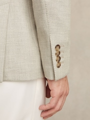 Reiss Soft Grey Aphrodite Slim Fit Single Breasted Blazer with Cotton - Image 5 of 8