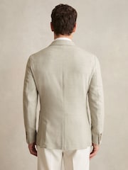 Reiss Soft Grey Aphrodite Slim Fit Single Breasted Blazer with Cotton - Image 6 of 8