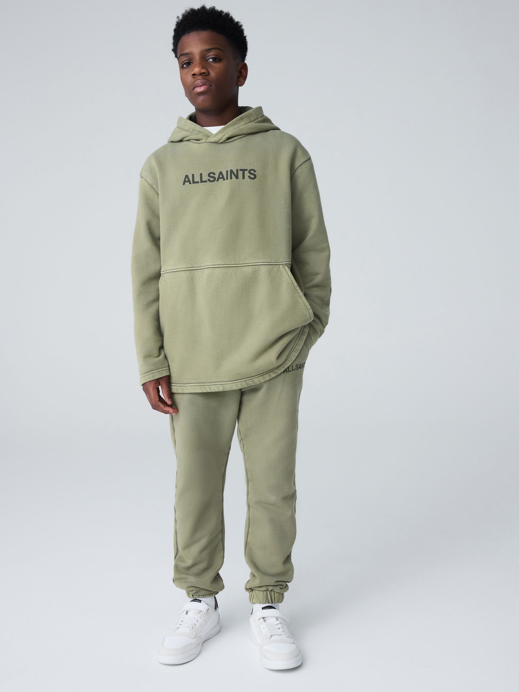 Buy smALLSAINTS Khaki Green Logo Washed Hoodie and Jogger Set from