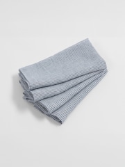 Secret Linen Store French Blue Sid Stripe 100% Linen Napkins - Image 3 of 3