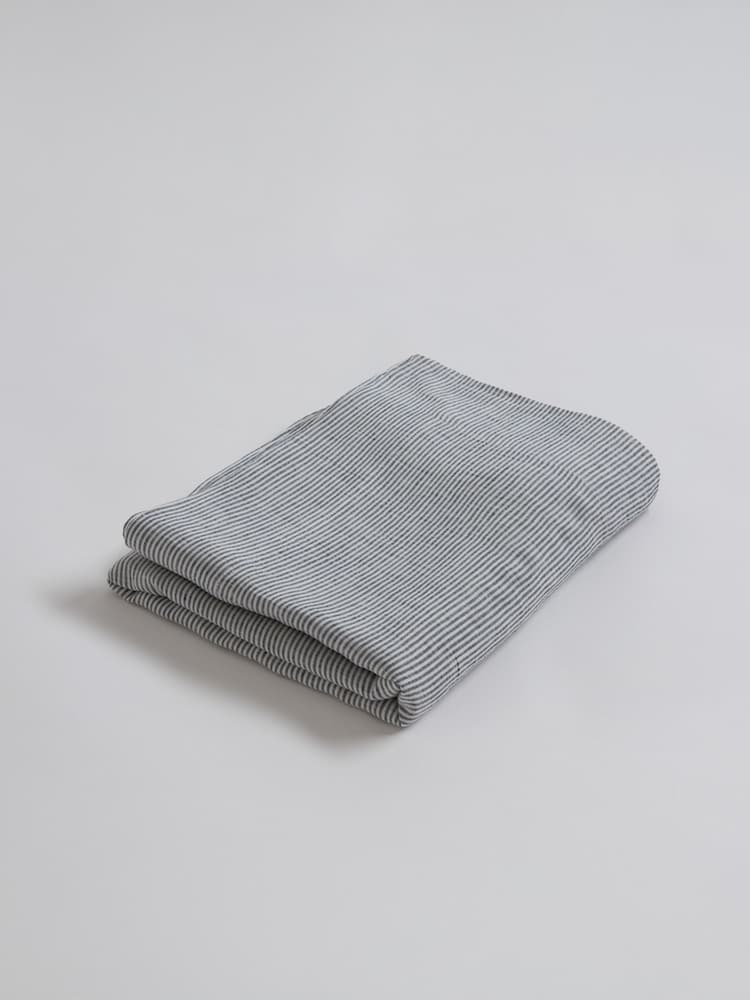 Secret Linen Store French Blue Sid Stripe 100% Linen Table Cloth - Image 3 of 3