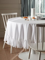 Secret Linen Store White Bonnie Broderie Table Cloth - Image 1 of 3
