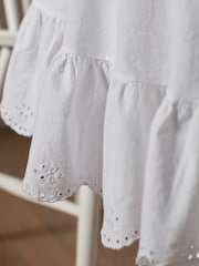 Secret Linen Store White Bonnie Broderie Table Cloth - Image 2 of 3