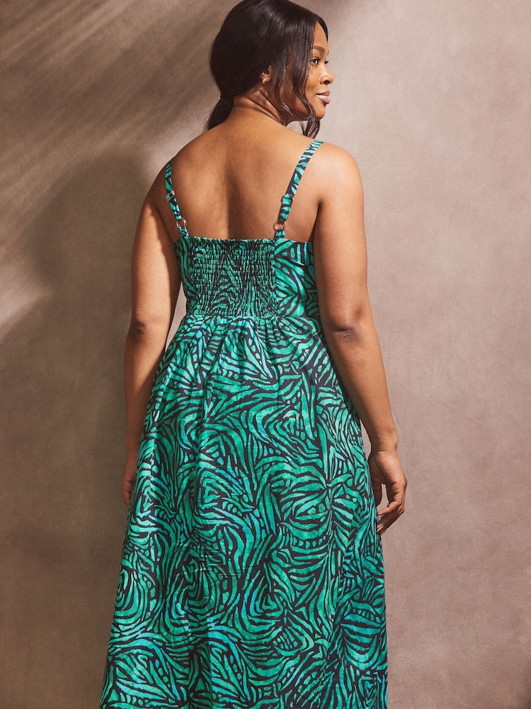 Live Unlimited Green 100% Cotton Abstract Sundress - Image 2 of 4