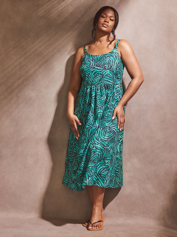 Live Unlimited Green 100% Cotton Abstract Sundress - Image 4 of 4