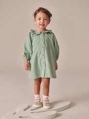 Sage Green Cord Long Sleeve Dress (3mths-8yrs) - Image 1 of 4