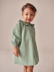 Sage Green Cord Long Sleeve Dress (3mths-8yrs) - Image 2 of 4