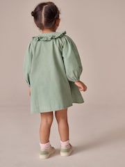 Sage Green Cord Long Sleeve Dress (3mths-8yrs) - Image 3 of 4