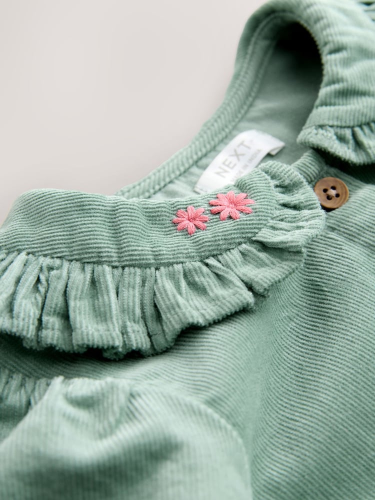 Buy Sage Green Cord Long Sleeve Dress (3mths-8yrs) from Next China