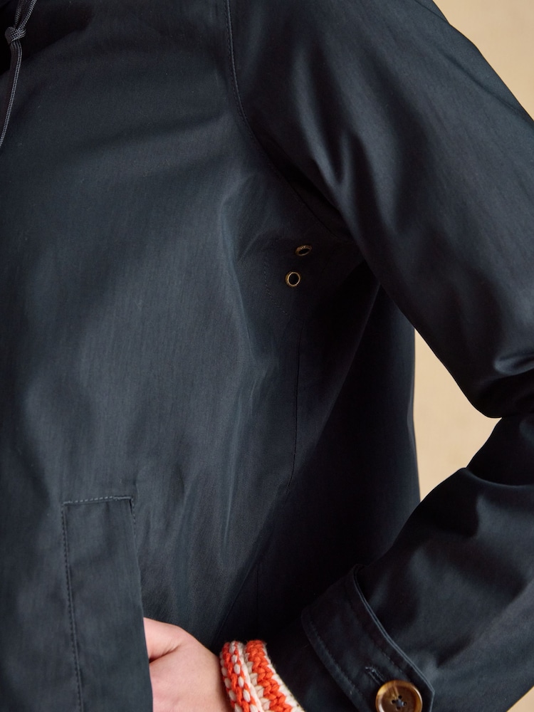 Marineblau - Joules Rainmore Button Through Waterproof Raincoat - Bild 11 von 11