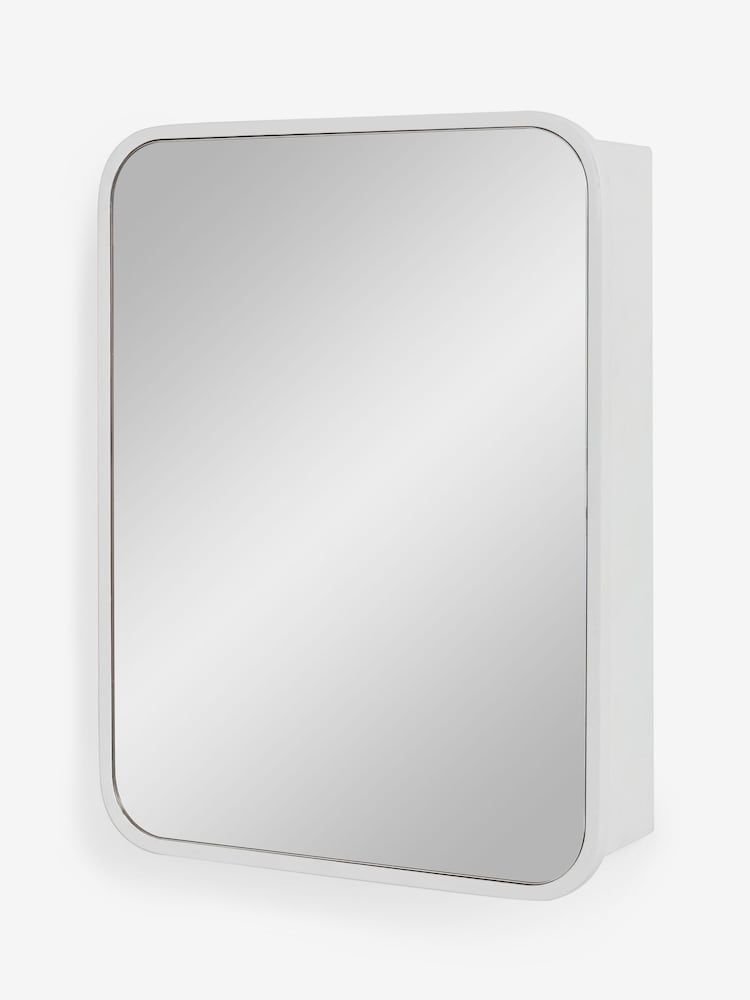 White Mirrored Storage Single Wall Cabinet - Image 6 of 6 White Mirrored Storage Single Wall Cabinet - Image 6 of 6