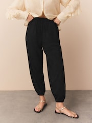 Black Jersey Harem Joggers - Image 2 of 8