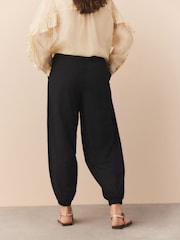 Black Jersey Harem Joggers - Image 3 of 8