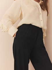 Black Jersey Harem Joggers - Image 5 of 8