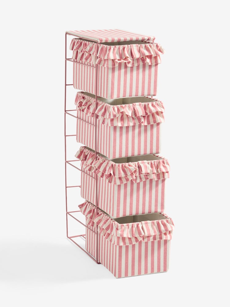Pink Stripe Frill Storage Drawers - Image 1 of 1