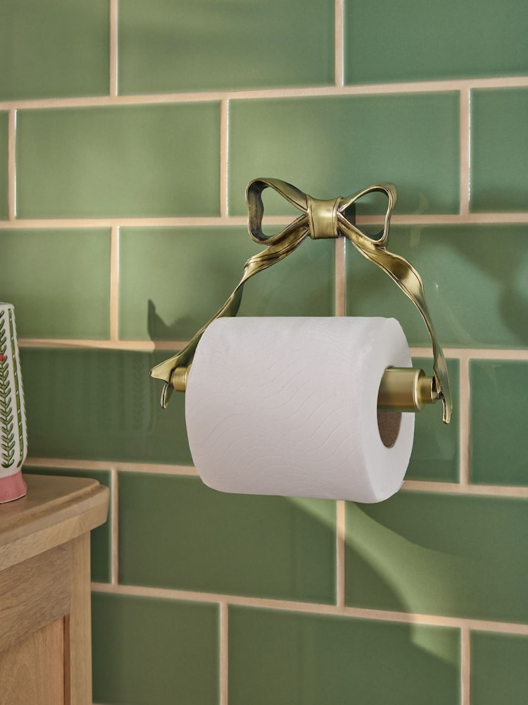 Gold Bow Wall Mount Toilet Roll Holder - Image 4 of 4