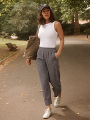 Navy Brushed Barrel Leg Trousers - Image 2 of 6