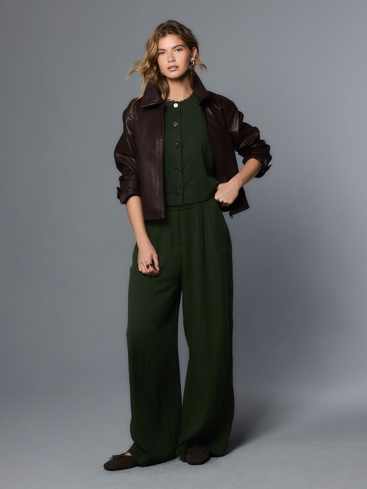 Green Superwide Pleated Trousers - Image 2 of 8