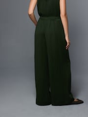 Green Superwide Pleated Trousers - Image 4 of 8
