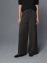 Charcoal Grey Wide Leg Jersey Joggers - Image 3 of 8