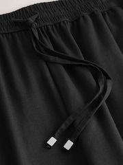 Negro - Pull On Tapered Trousers With Linen - Imagen 7 de 8