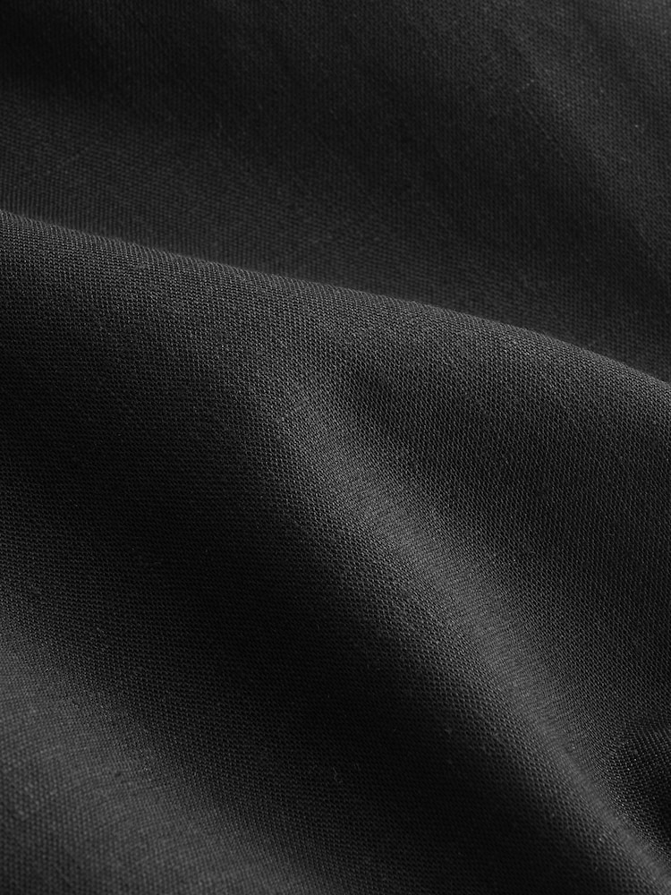 Negro - Pull On Tapered Trousers With Linen - Imagen 8 de 8