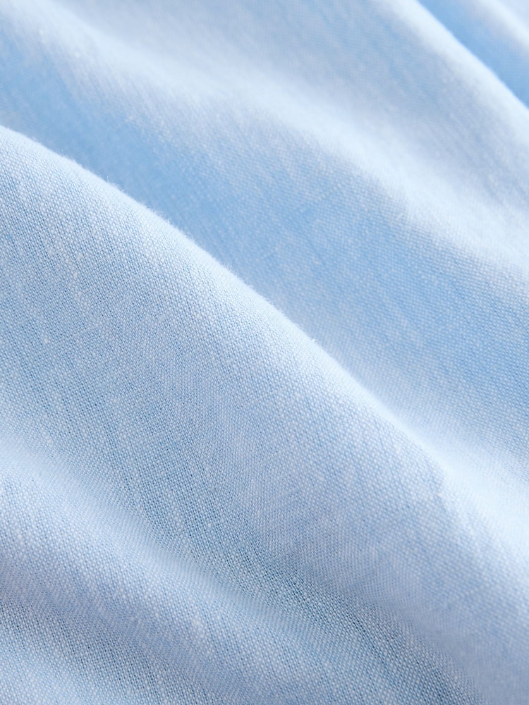 Chambray Blue Linen Blend Shorts - Image 3 of 3