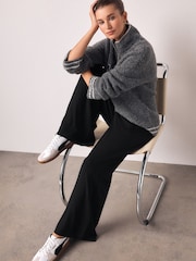 Чорний - Wide Leg Jersey Joggers - Image 1 of 8