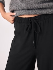 Nyeusi - Wide Leg Jersey Joggers - Picha 5 kati ya 8