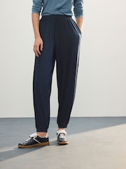Navy Jersey Harem Joggers - Image 2 of 8