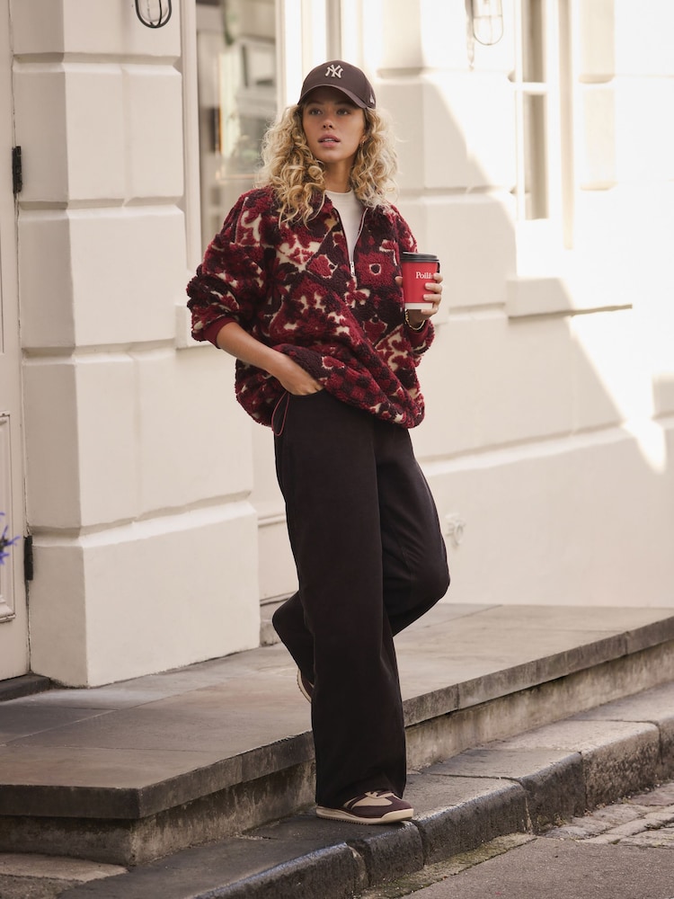 Chocoladebruin - Corduroy broek met wijde pijpen - Afbeelding 1 van 7