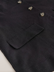 Black Linen Blend Waistcoat - Image 6 of 7