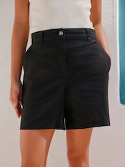 Zwart - Smart Linen Blend Shorts - Afbeelding 3 van 8