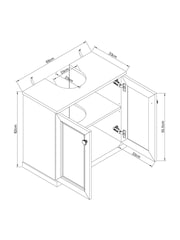 Farnley paneled pod umivalnikom skladiščna enota - Slika 4 iz 5