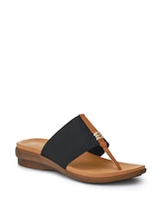 Pavers Black Flexible Toe-Post Sandals - Image 2 of 5
