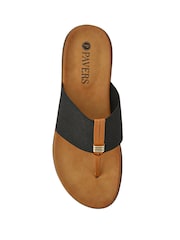 Pavers Black Flexible Toe-Post Sandals - Image 4 of 5