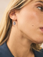 Blue Stone Sparkle Teardrop Earrings - Image 2 of 6
