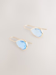 Blue Stone Sparkle Teardrop Earrings - Image 4 of 6