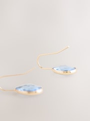Blue Stone Sparkle Teardrop Earrings - Image 5 of 6